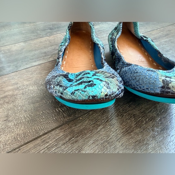Tieks Azure Snake Ballet Flat Blue Size 9 - Picture 4 of 8